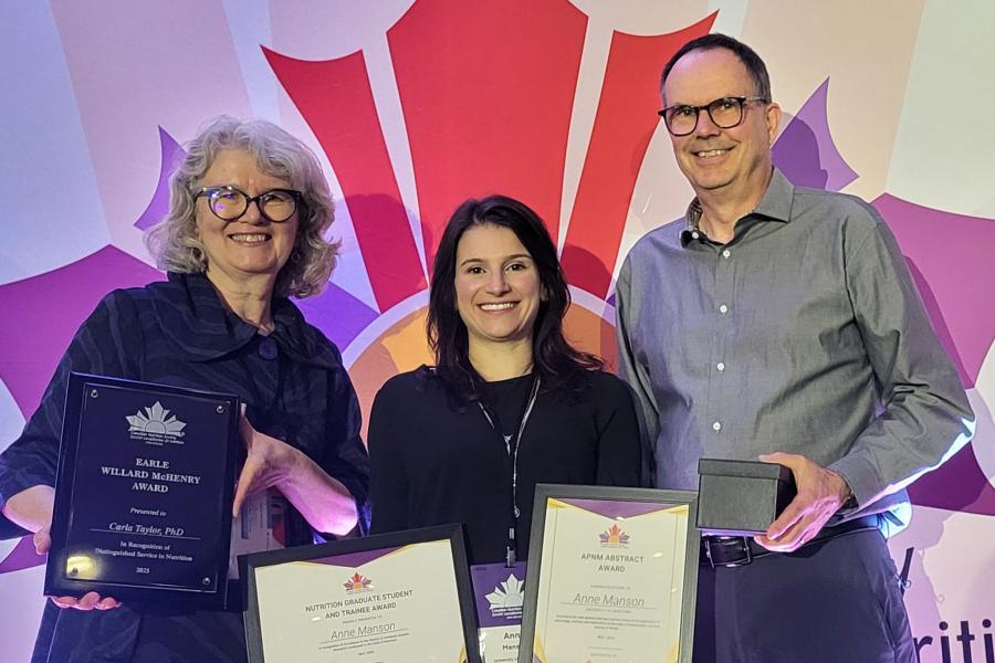 L to R: Carla Taylor, Anne Manson and Harold Aukema receive national recognition.