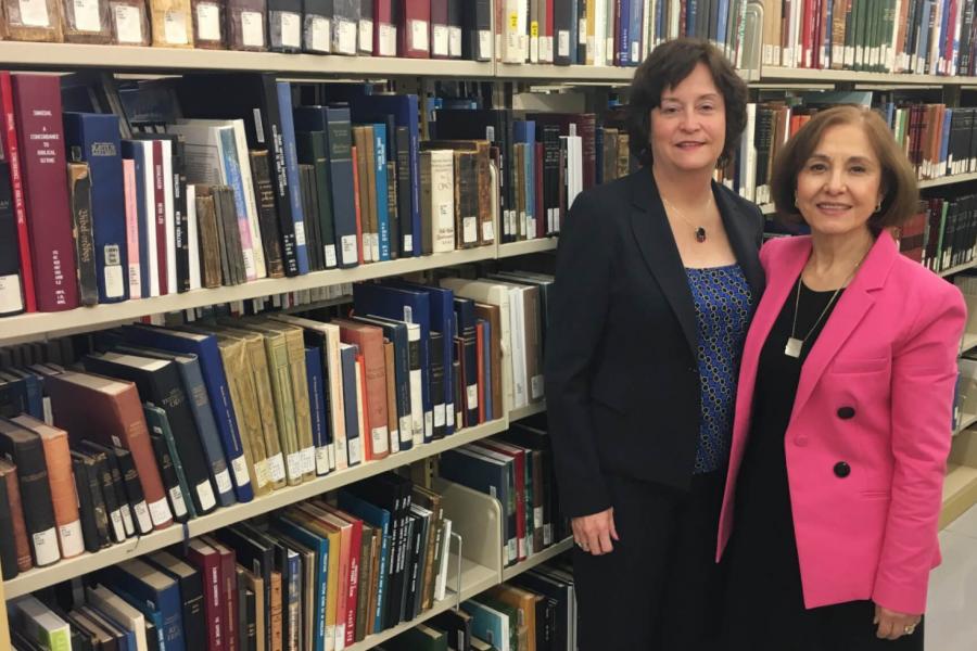 Retired University of Manitoba librarians Nicole Michaud-Oystryk (left) and Ada Ducas.
