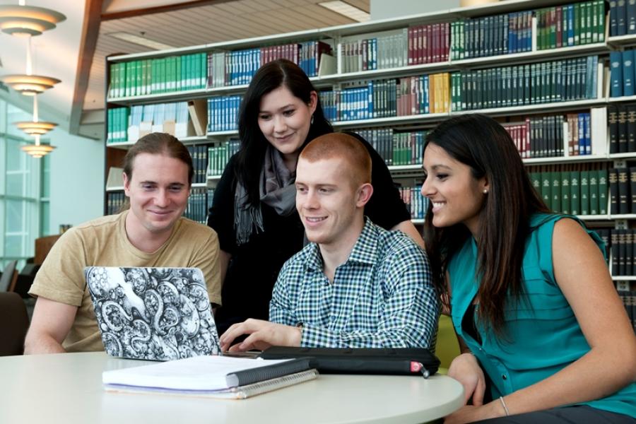 Students studying.